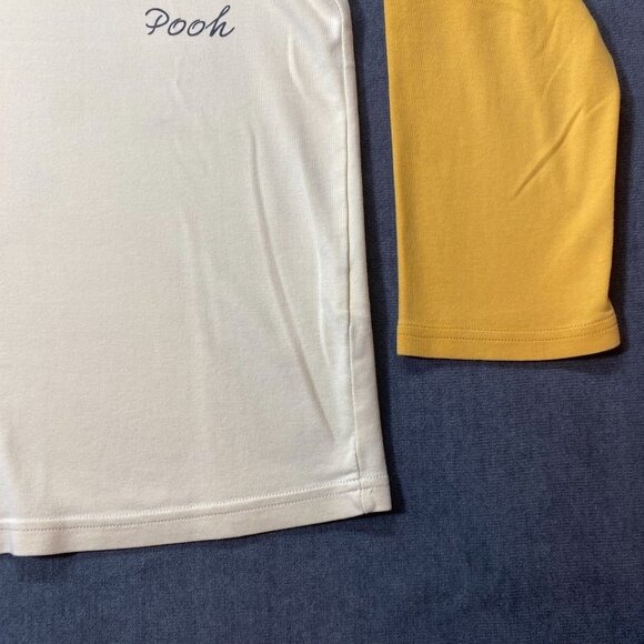 Disney Winnie The Pooh Cream & Yellow Long Sleeve Cotton Shirt Womens Size M - Picture 7 of 13